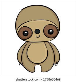 Cute Sloth Hand Drawn Sloth Animal Stock Vector (Royalty Free ...