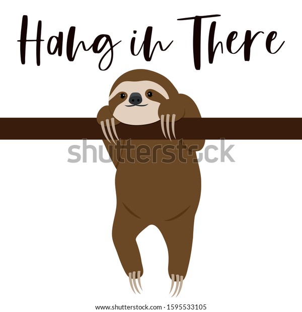 Cute Sloth Hang There Title のベクター画像素材 ロイヤリティフリー