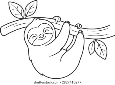Cute Sloth Hanging Tree