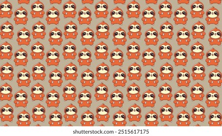 cute sloth illustration for designers and backgrounds, pattern