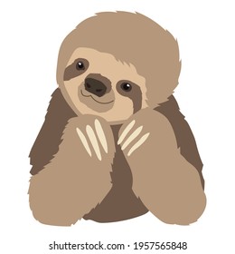 Cute sloth illustration.Illustration for the decor