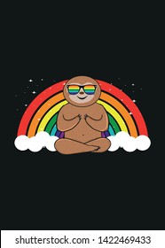 cute sloth lgtb gay pride rainbow