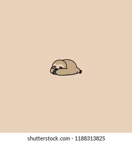 Cute sloth sleeping icon, vector illustration