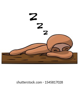 cute sloth sleeping on a tree. isolated stock vector illustration