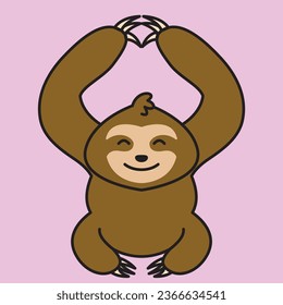 Cute Sloth Smiling Mascot Vector Illustration
