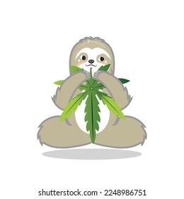 cute sloth. Vector logo design, Sloth logo icon designs vector illustration design.