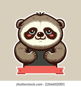 Cute sloth Vector Logo Icon Sports Mascot flat illustration