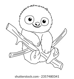 CUTE SLOTHS ON A BRANCH VECTOR