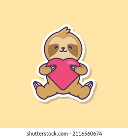 Cute Slow Loris Sticker with Heart