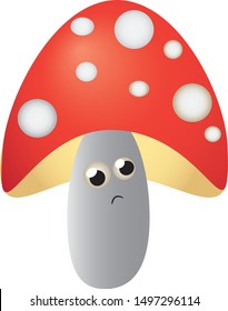 cute small amanita for illustration