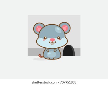 cute small animal rat mouse on a white background