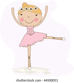 Cute small ballerina. Vector illustration