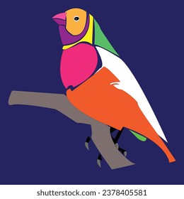 vector colorido de pájaro pequeño lindo