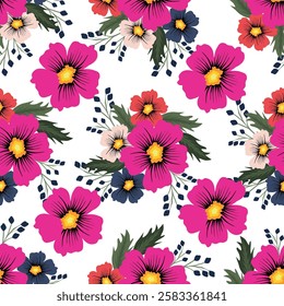 Cute small blooming flowers seamless pattern. Elegant template for fashion prints.