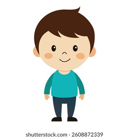 cute small boy cartoon vector image on white background