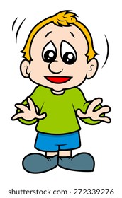 Cute Small Cartoon Kid Boy