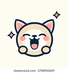 Dibujos animados Pequeños lindos del gato con el fondo blanco