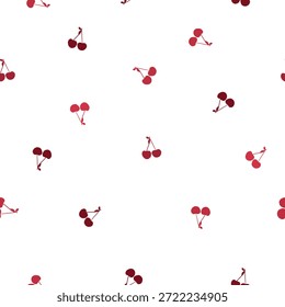 Cute small cherries seamless fabric design pattern