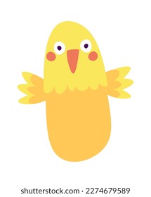 Cute small chick flat icon Domestic bird. Vector illustration
