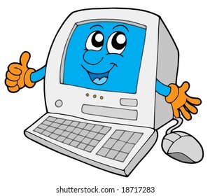 Similar Images, Stock Photos & Vectors of Cartoon smiling desktop ...