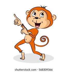 cute small crazy monkey at the white background