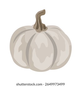 Pequeña ilustración de calabaza decorativa linda aislada en blanco. Dibujo de Vector