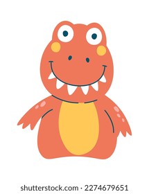Cute small dinosaur flat icon Exotic reptile. Vector illustration