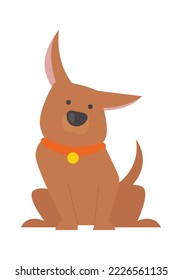 Cute small dog flat icon Funny pet Bereit zum Waschen