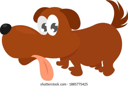 Cute small dog ,illustration,vector on white background