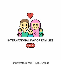 Cute small family illustration. Easy to edit with vector file. Can use for your creative content. Especially about international day of families campaign in this may.
