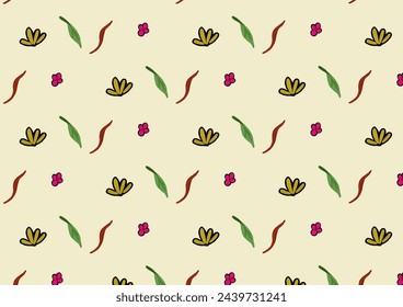 Cute Small Floral Seamless PatternPink Background