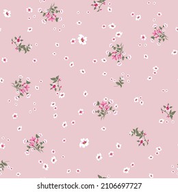 cute small flower pattern on pink background