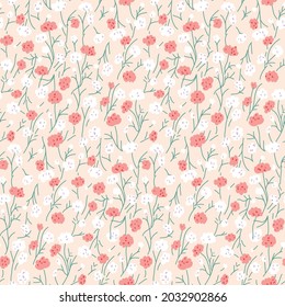 cute small flower seamless pattern on background