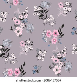 Cute Small Flower Seamless Pattern On Background