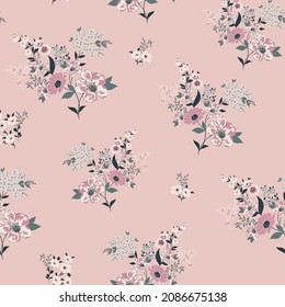 cute small flower seamless pattern on crime background