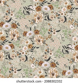 Cute Small Flower Seamless Pattern On Background