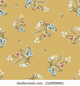 cute small flower seamless pattern on muster background