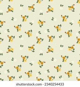 Cute small flower seamless pattern on background