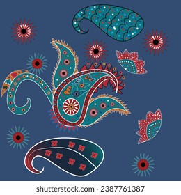 Cute small flower seamless pattern on background. Abstract a solid batik flowers arrangement with medium color, background for clothes printing factory.