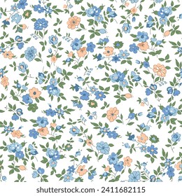 cute small flower seamless pattern on white background