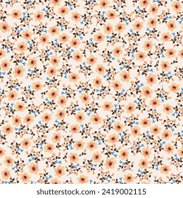 Cute small flower seamless pattern on background