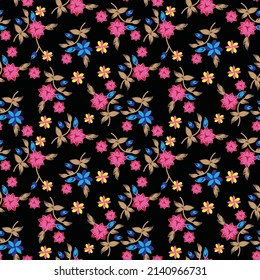 cute small flower  textile seamless pattern vector illustration