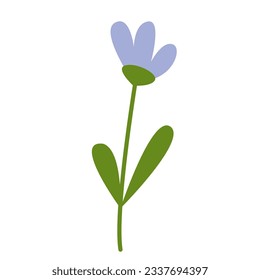 Cute small flower vector illustration. Hand drawn wild flower clipart