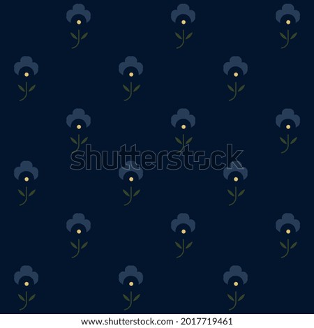 Cute small flowers abstract line shapes geometric motif pattern continuous background. Modern ditsy floral fabric design textile swatch ladies dress, man shirt all over print block.