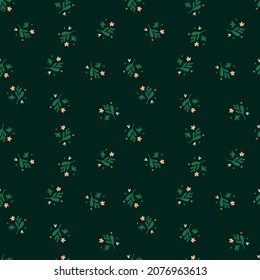 Flores pequeñas y lisas sin costuras. Papel de paredes sin florituras. Los niños elegantes imprimen. Ilustración vectorial simple. Diseño para tela , impresión textil, superficie, envoltura, cubierta
