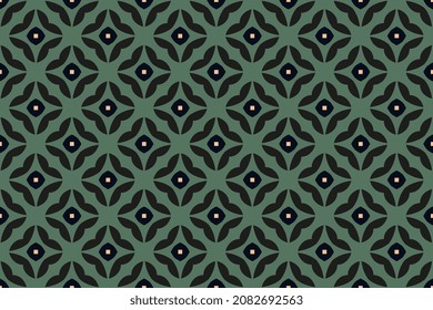 Cute small flowers motif geometric pattern continuous background. Modern ditsy floral fabric design textile swatch ladies dress, man shirt all over print block. Colorful green yellow dark blue palette