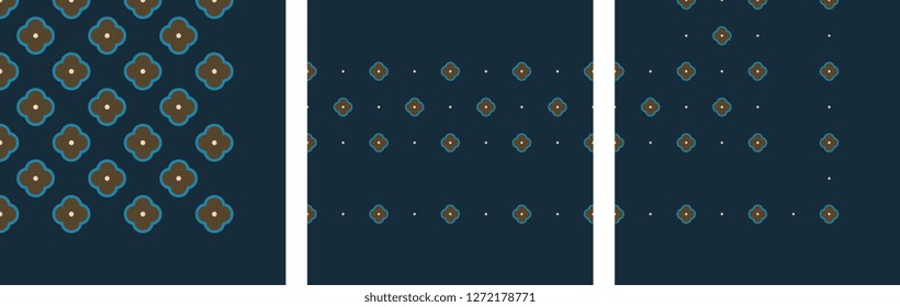 Cute small flowers motif pattern abstract geometric background border fabric design. Textile swatch ladies dress print block.