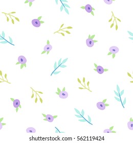 Cute small flowers. Vector seamless pattern.