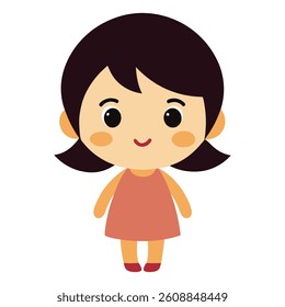 cute small girl cartoon vector image isolated on white background