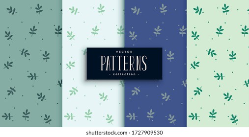 cute small leaves pattern in four color shades